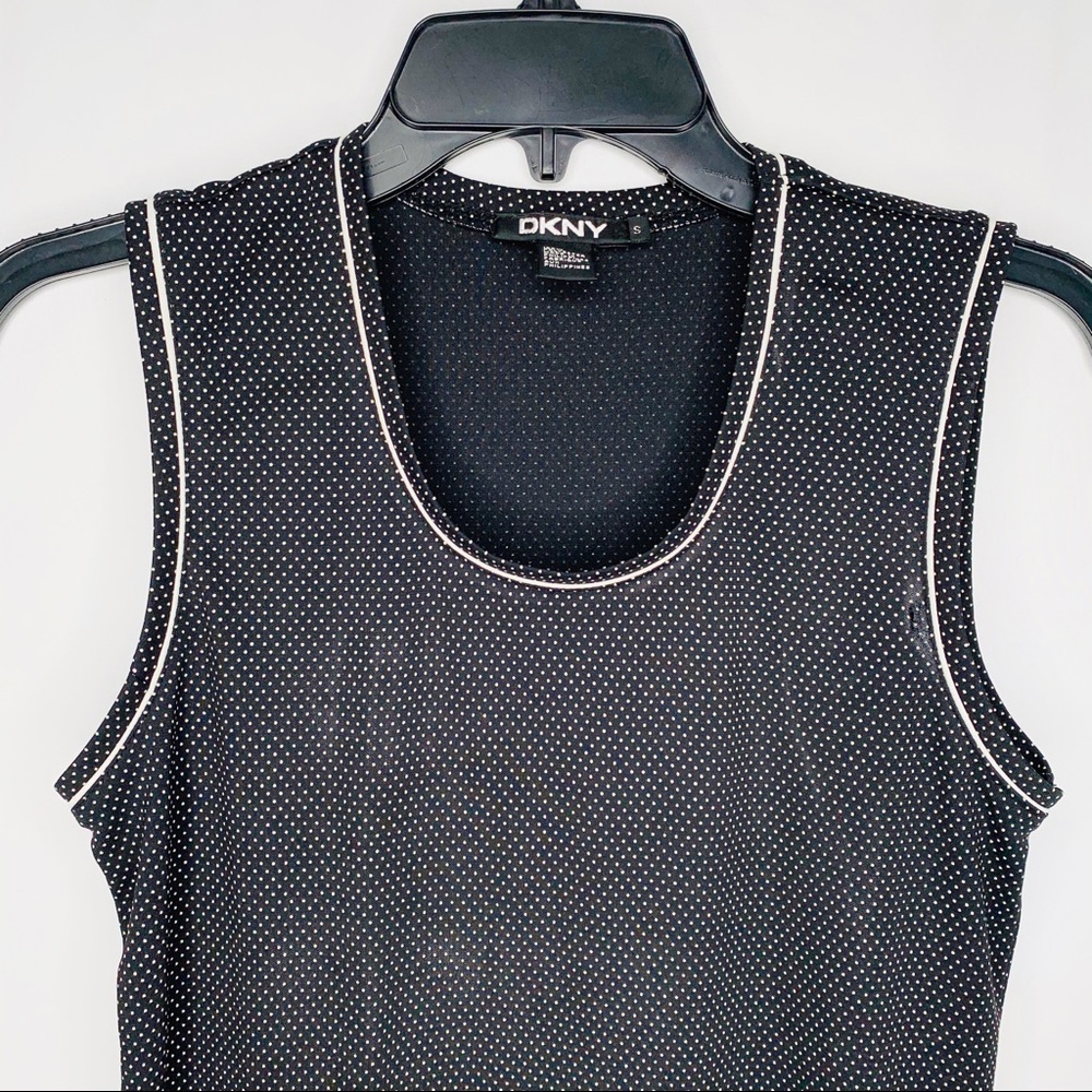 DKNY Black Polka Dot Tank Sz S